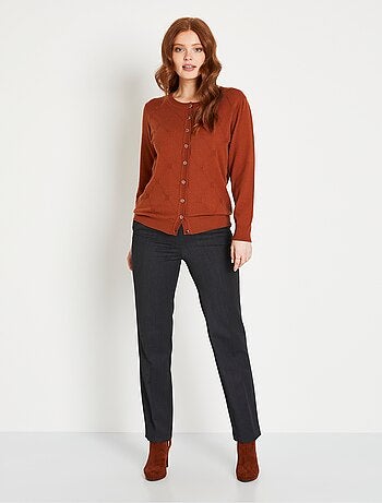 Cárdigan, liso, abotonado, mezcla de modal - Afibel