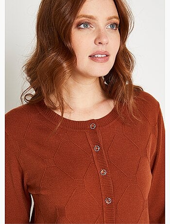 Cárdigan, liso, abotonado, mezcla de modal - Afibel