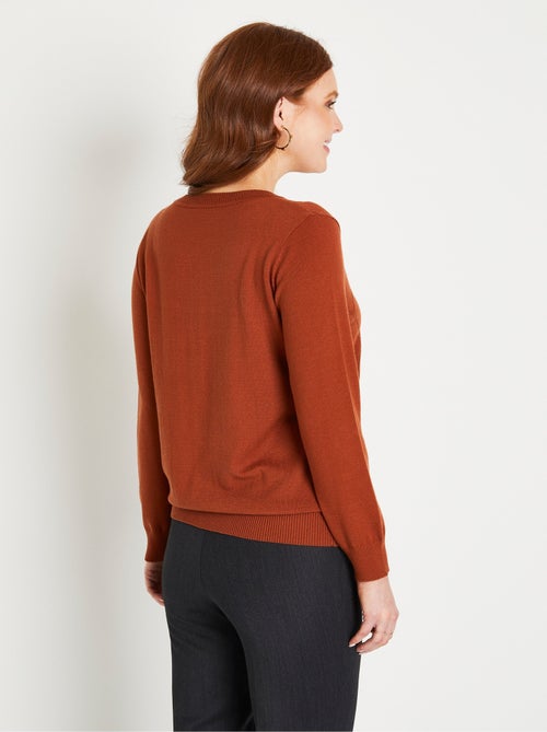 Cárdigan, liso, abotonado, mezcla de modal - Afibel - Kiabi