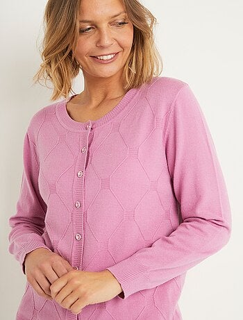 Cárdigan, liso, abotonado, mezcla de modal - Afibel