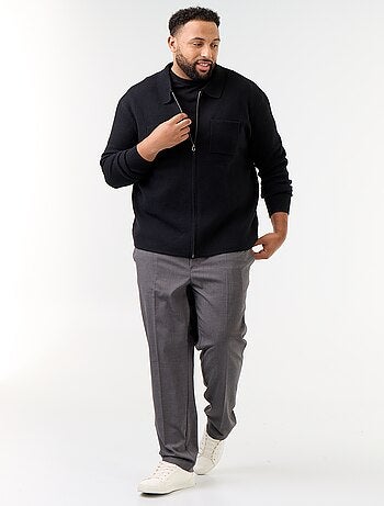 Cárdigan liso con cuello de camisa