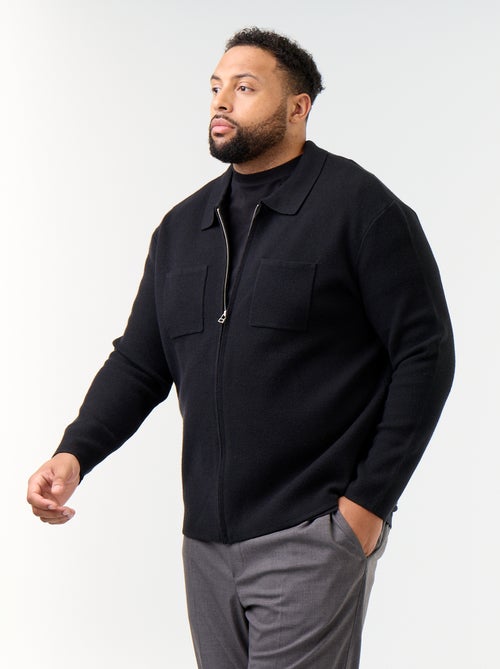 Cárdigan liso con cuello de camisa - Kiabi