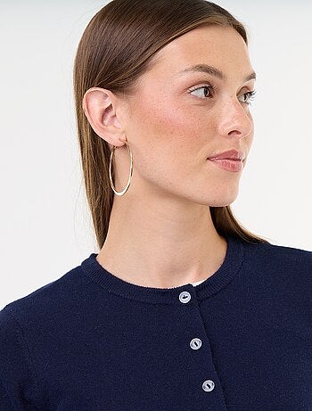 Cárdigan liso con cuello de pelo sintético