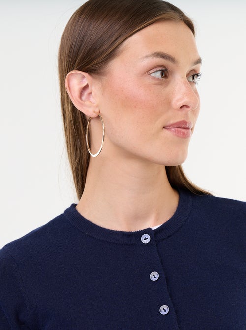 Cárdigan liso con cuello de pelo sintético - Kiabi Cárdigan liso con cuello de pelo sintético - Kiabi