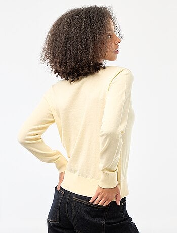 Cárdigan liso cuello redondo