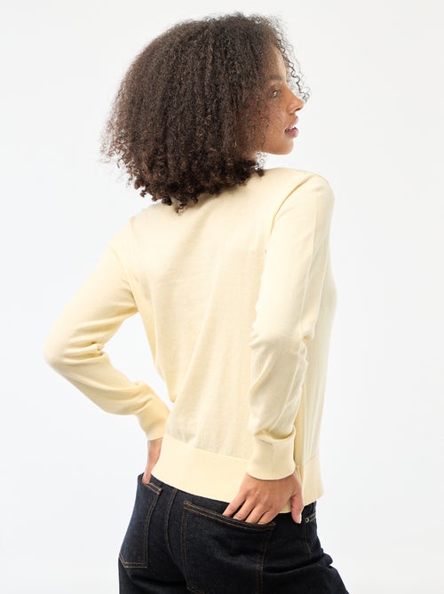 Cárdigan liso con cuello redondo - Kiabi