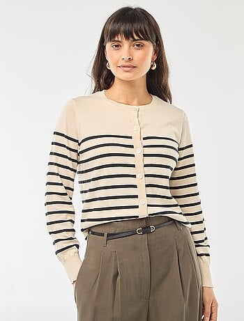 Cárdigan liso cuello redondo