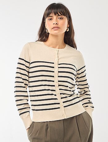 Cárdigan liso cuello redondo