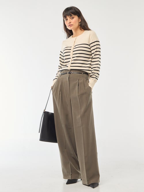 Cárdigan liso con cuello redondo - Kiabi