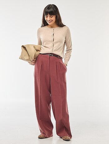 Cárdigan liso cuello redondo