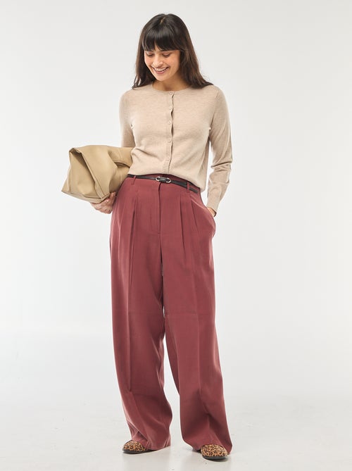 Cárdigan liso cuello redondo - Kiabi