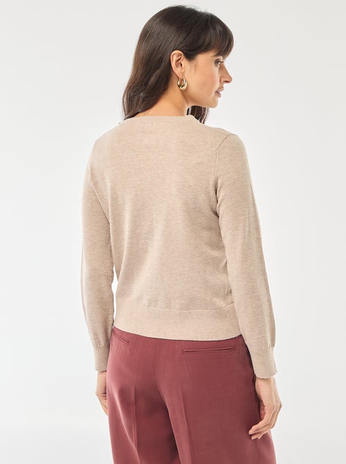 Cárdigan liso cuello redondo - Kiabi