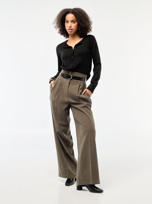 Cárdigan liso cuello redondo - Kiabi