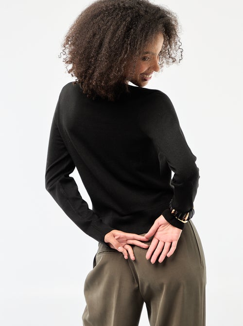 Cárdigan liso cuello redondo - Kiabi