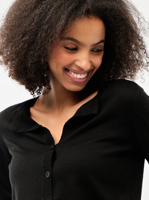 Cárdigan liso cuello redondo - Kiabi