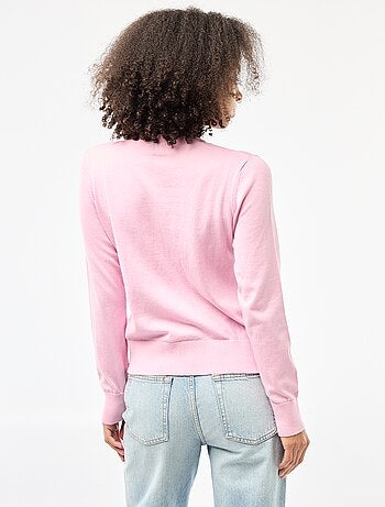 Cárdigan liso cuello redondo