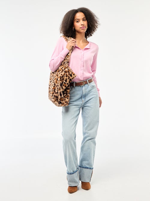 Cárdigan liso cuello redondo - Kiabi