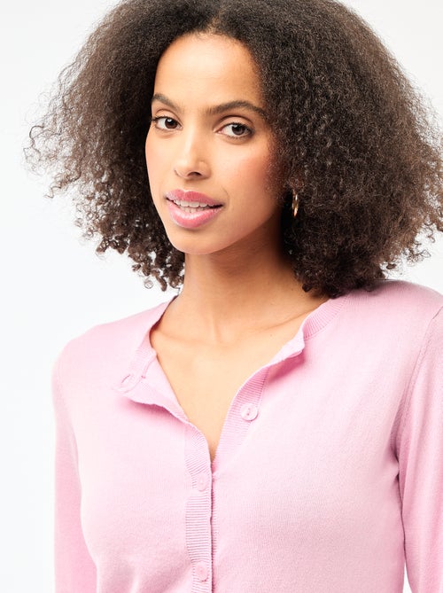 Cárdigan liso cuello redondo - Kiabi