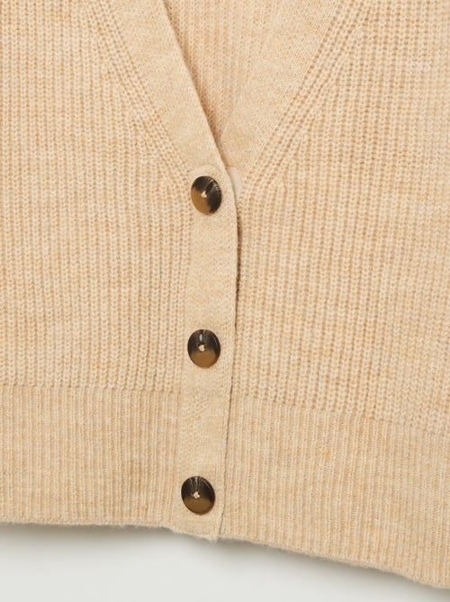 Cárdigan liso de punto grueso fácil de poner - Kiabi