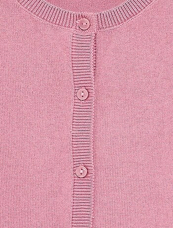 Cárdigan de cuello redondo ligero liso