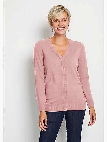 Cárdigan midi de punto suave con botones - Afibel