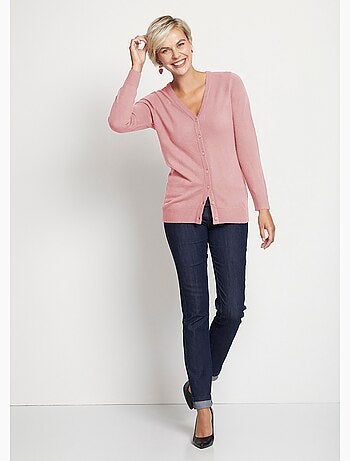 Cárdigan midi de punto suave con botones - Afibel