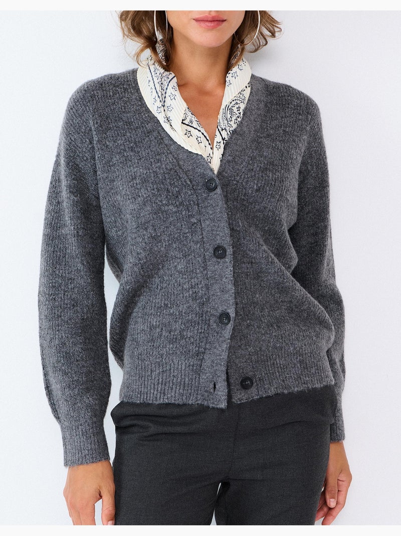 Cardigan, mo fashion Gris - Kiabi