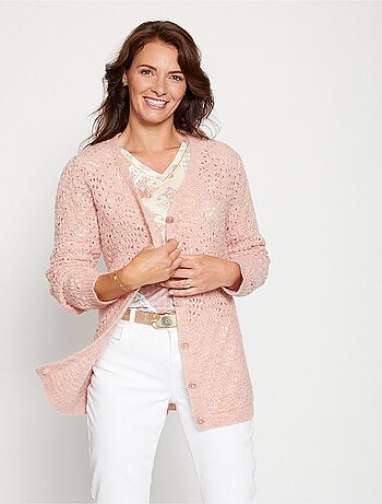 Cárdigan punto calado efecto pelo - Afibel