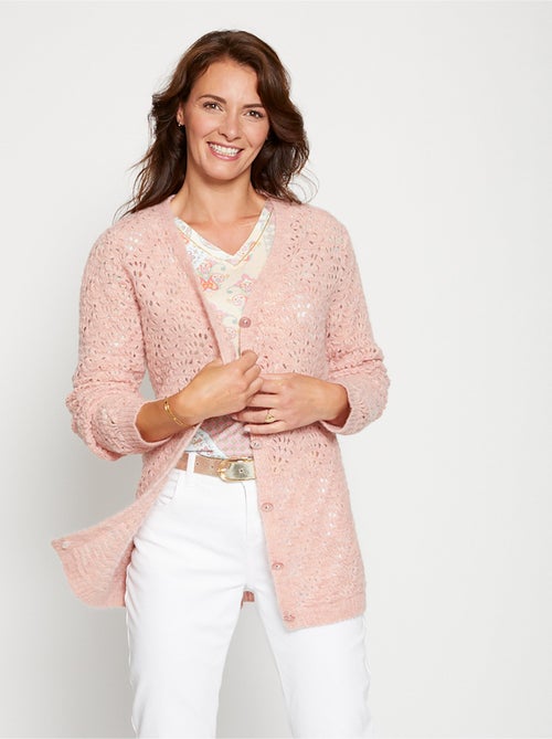 Cárdigan punto calado efecto pelo - Afibel - Kiabi