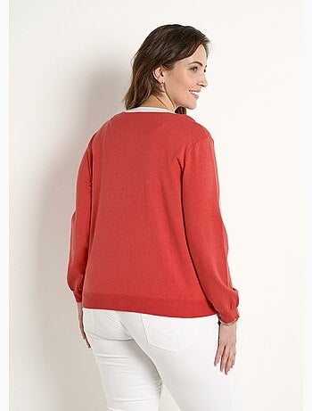 Cárdigan suave con cuello redondo y botones - Afibel