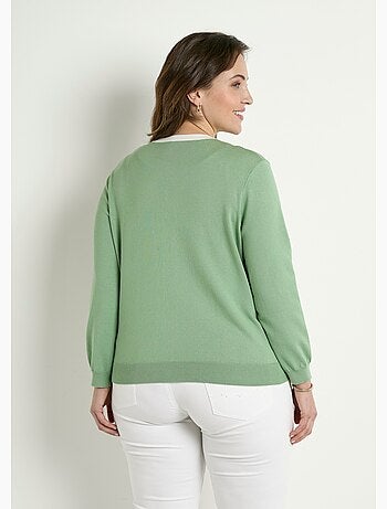 Cárdigan suave con cuello redondo y botones - Afibel