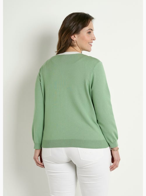 Cárdigan suave con cuello redondo y botones - Afibel - Kiabi