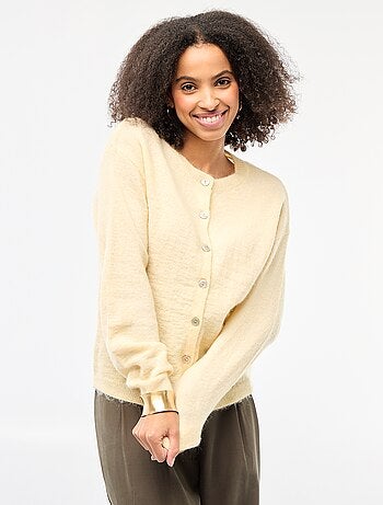 Cárdigan suave de lana y mohair