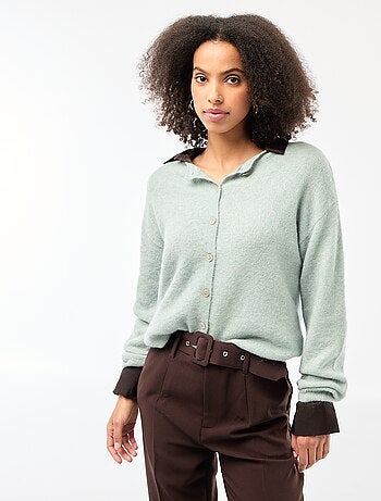 Cárdigan suave de lana y mohair