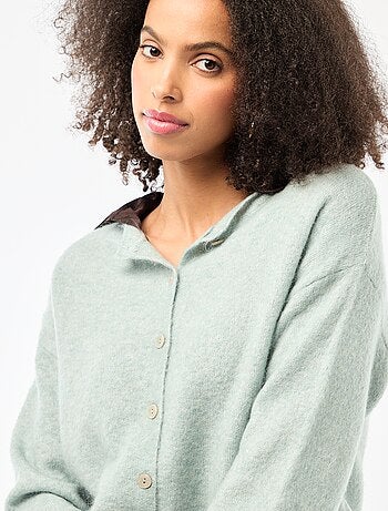 Cárdigan suave de lana y mohair