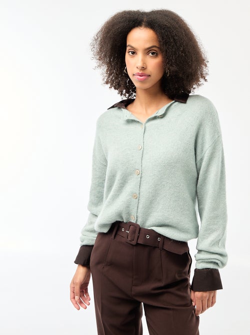 Cárdigan suave de lana y mohair - Kiabi