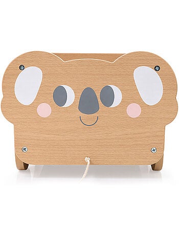 Carrito de arrastre madera nino 30x26cm baul juguetes koala mamabrum