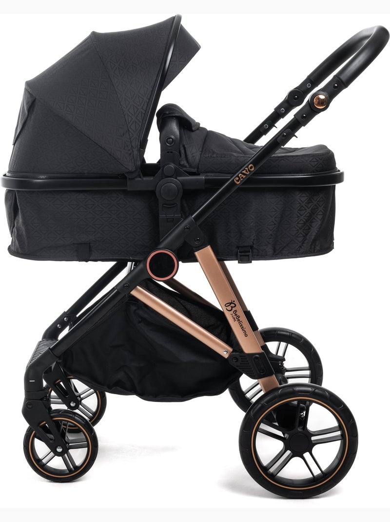 Carrito De Bebé Tres Piezas 3 En 1 - base Isofix - Cavo - Bebelissimo Blanco Negro - Kiabi