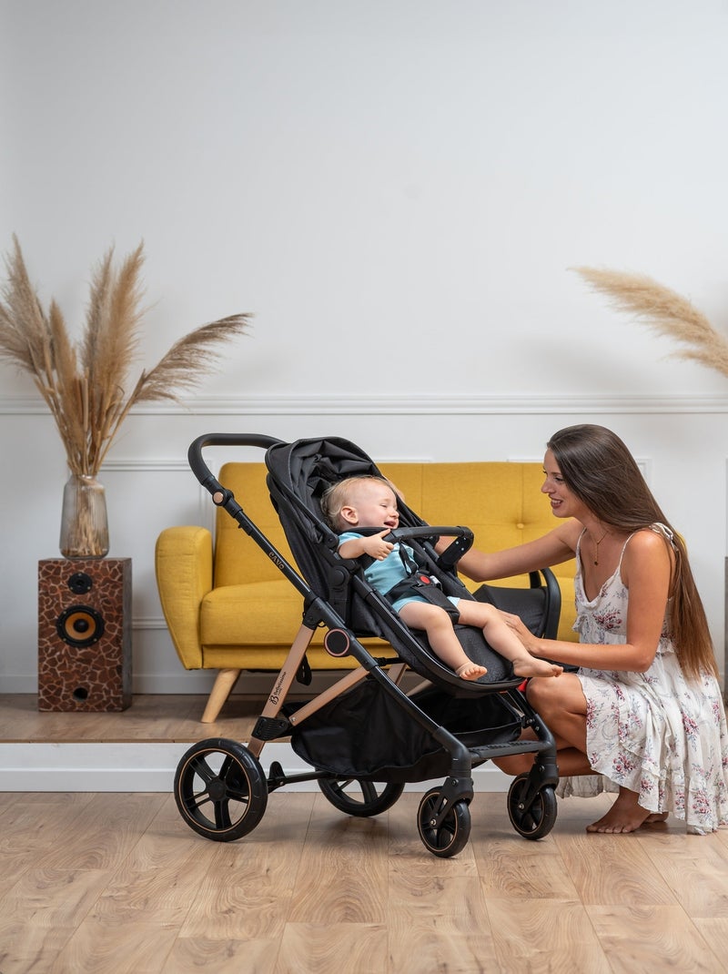 Carrito De Bebé Tres Piezas 3 En 1 - Carricoche De 3 Piezas - 0-22kg - Cavo - Bebelissimo Negro - Kiabi