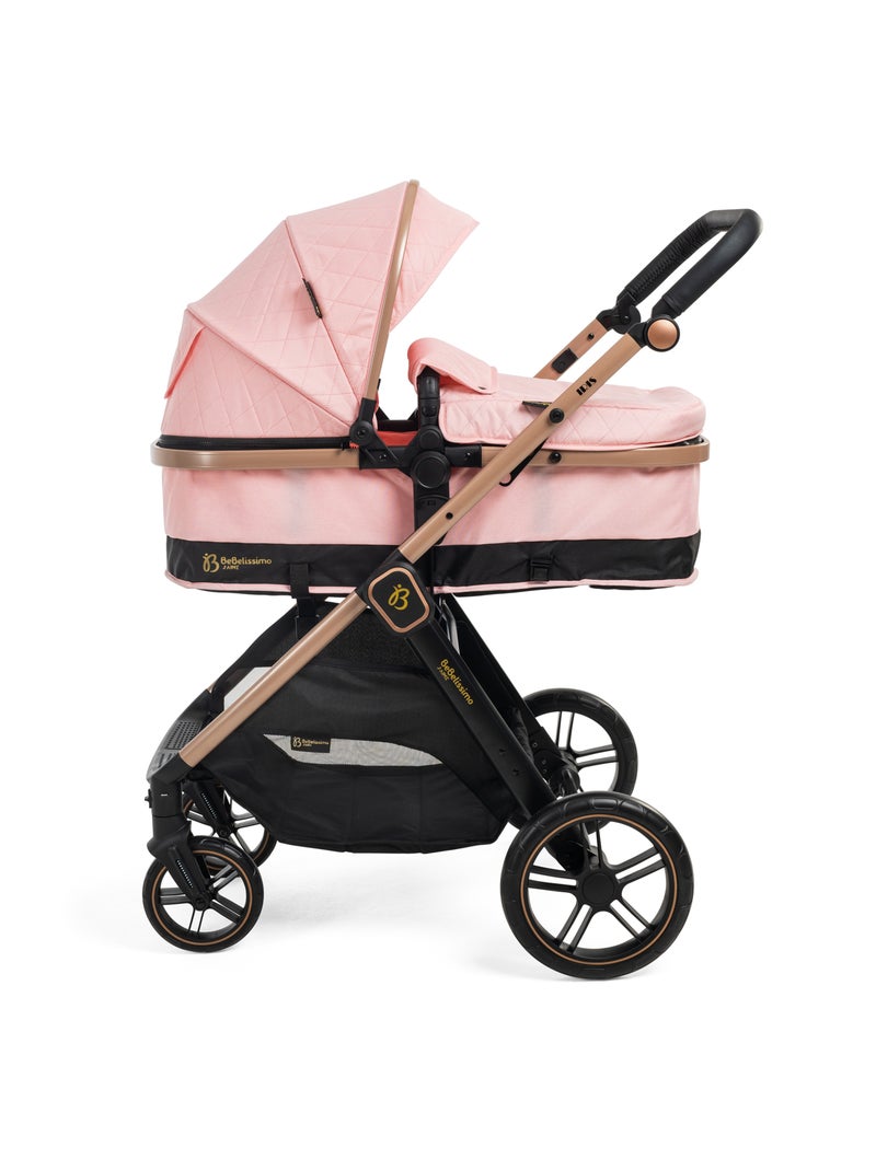 Carrito De Bebé Tres Piezas 3 En 1  - Carricoche De 3 Piezas - 0-22kg - Iris Con Base Isofix Rosa - Kiabi