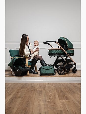 Carrito De Bebé Tres Piezas 3 En 1 - Carricoche De 3 Piezas - 0-22kg - Iris Con Base Isofix