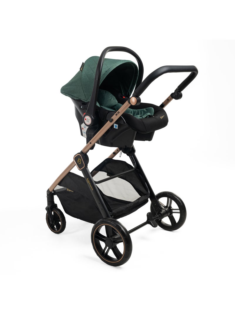 Carrito De Bebé Tres Piezas 3 En 1  - Carricoche De 3 Piezas - 0-22kg - Iris Con Base Isofix Verde - Kiabi