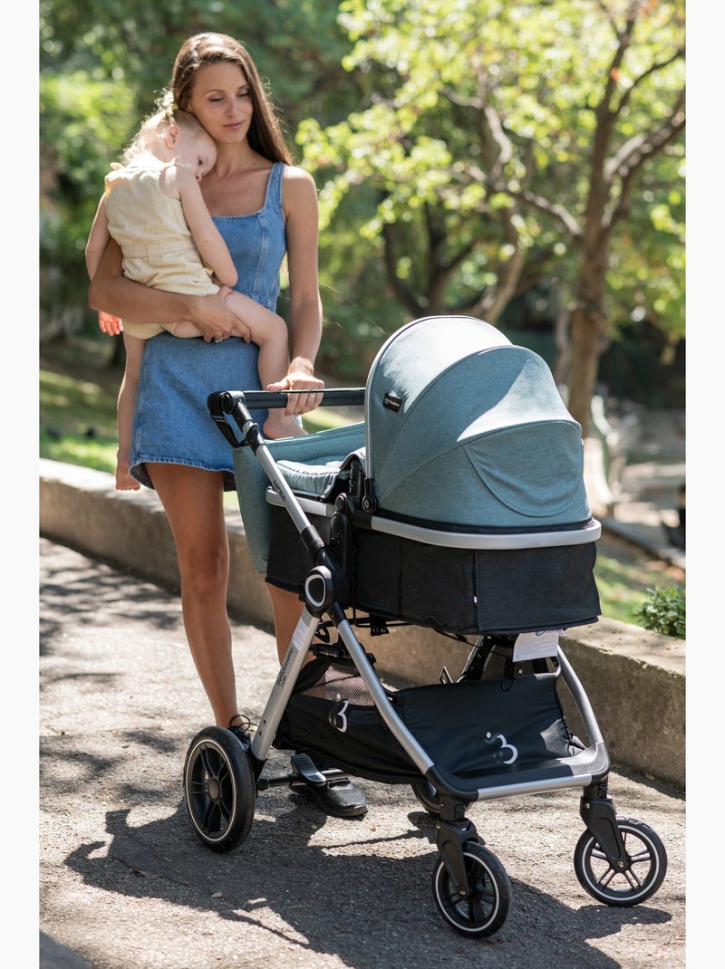 Carrito de bebé tres piezas 3 en 1  - carricoche de 3 piezas - 0-22kg - nicea - bebelissimo Blanco Negro - Kiabi