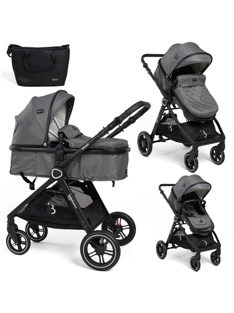 Carrito De Bebé Tres Piezas 3 En 1  - Carricoche De 3 Piezas - 0-22kg - Nicea - Bebelissimo Gris - Kiabi
