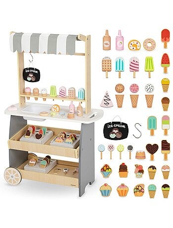 Carrito de helados de madera con accesorios Mamabrum