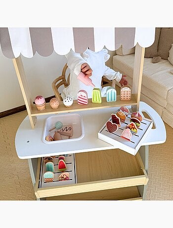 Carrito de helados de madera con accesorios Mamabrum