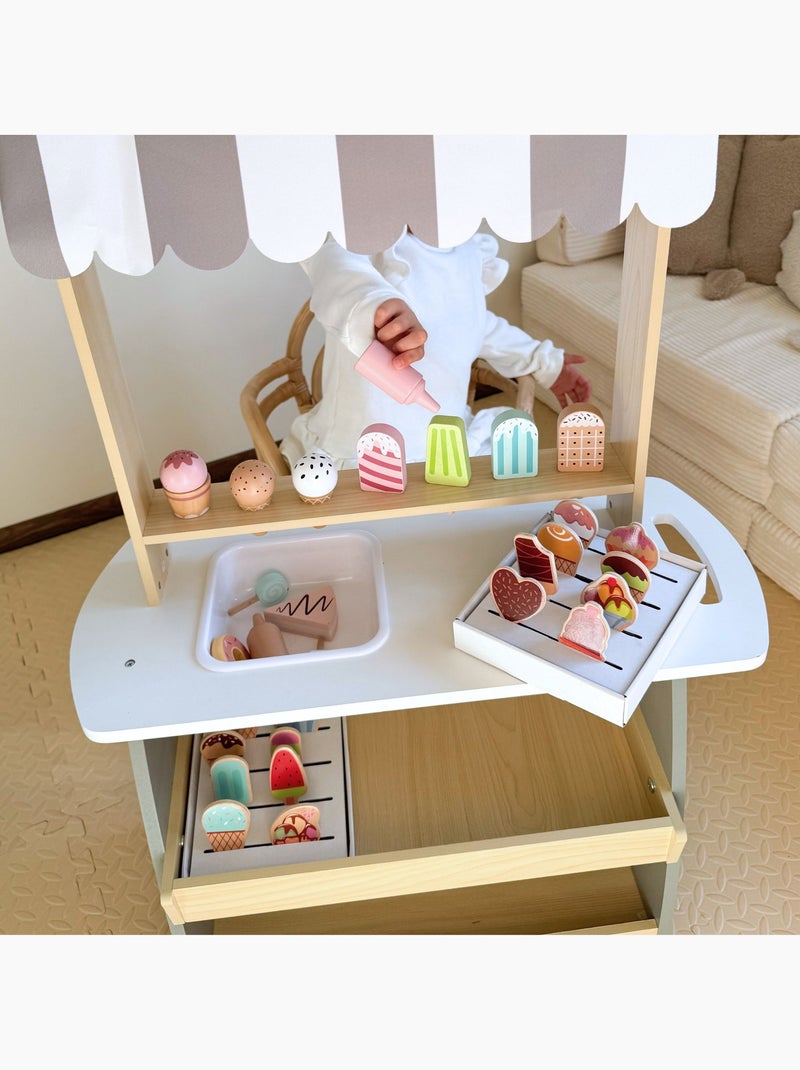 Carrito de helados de madera con accesorios Mamabrum Gris - Kiabi