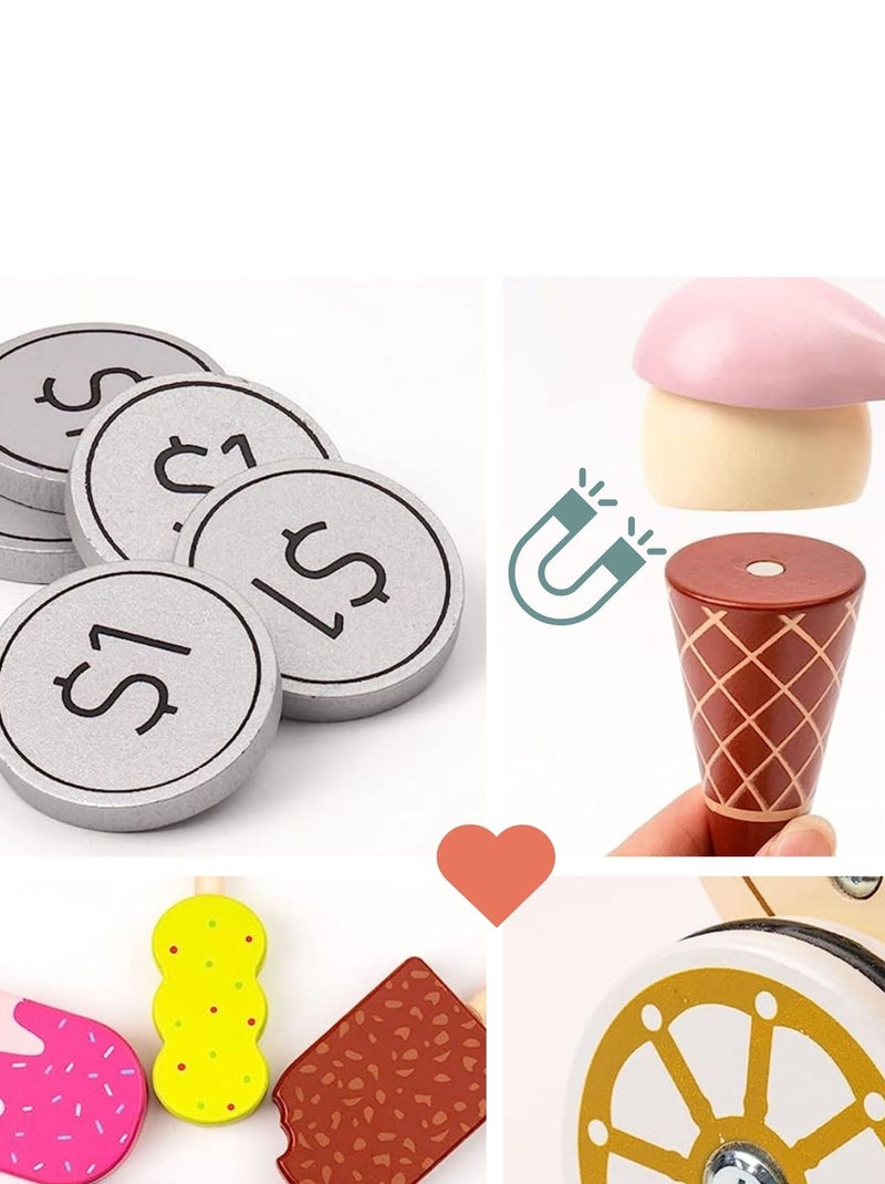 Carrito de helados de madera con ruedas y extras Mamabrum N/D - Kiabi