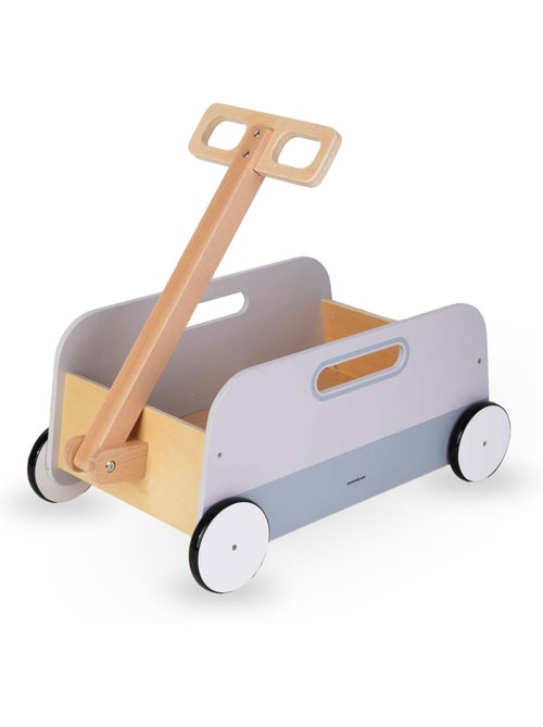Carrito de juguetes de madera infantil con ruedas - Remolque para tirar y jugar - Kiabi Carrito de juguetes de madera infantil con ruedas - Remolque para tirar y jugar - Kiabi