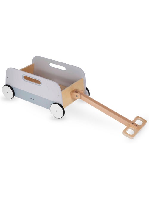 Carrito de juguetes de madera infantil con ruedas - Remolque para tirar y jugar - Kiabi Carrito de juguetes de madera infantil con ruedas - Remolque para tirar y jugar - Kiabi